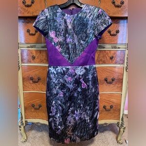 Elegant Purple and Black Women's Dress